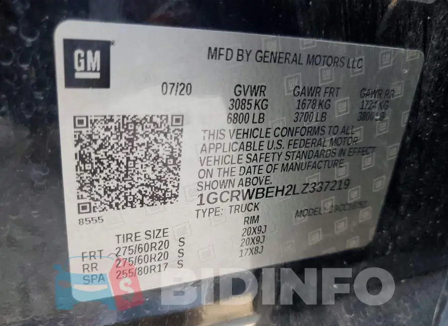 1GCRWBEH2LZ337219 Photo# 12