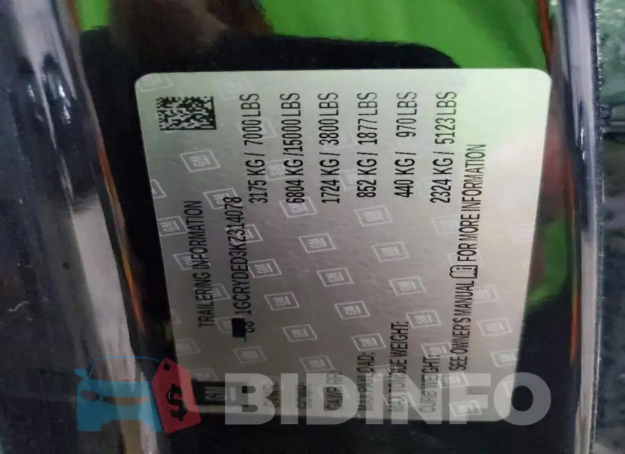 1GCRYDED3KZ314078 Photo# 12