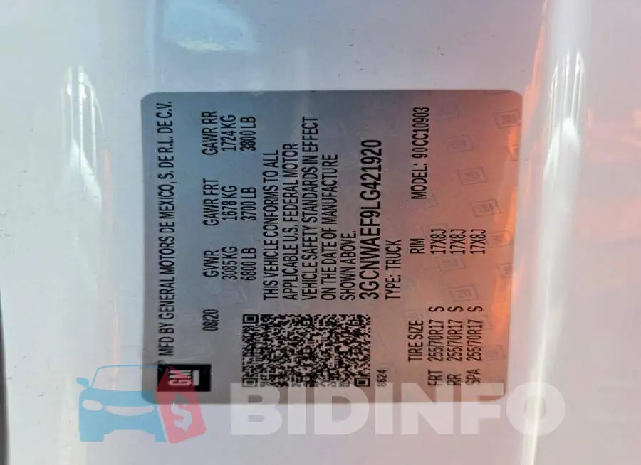 3GCNWAEF9LG421920 Photo# 12
