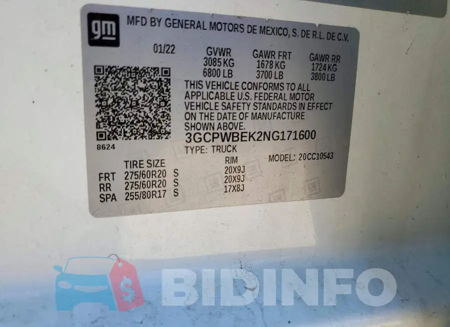 3GCPWBEK2NG171600 Photo# 12