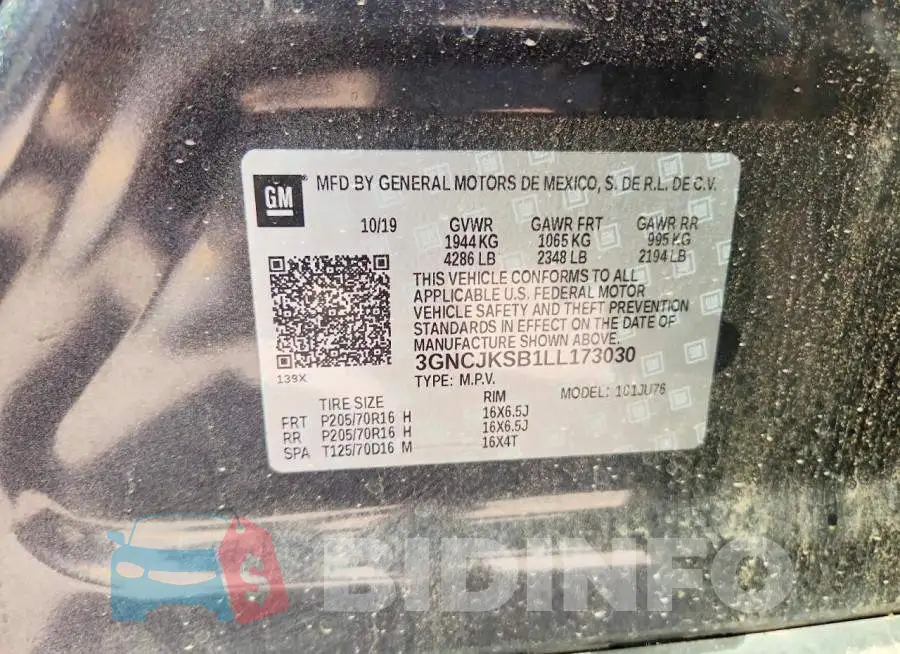 3GNCJKSB1LL173030 Photo# 14