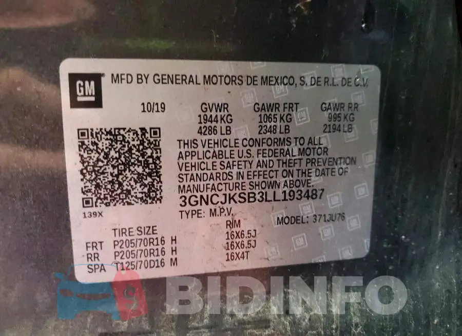 3GNCJKSB3LL193487 Photo# 12
