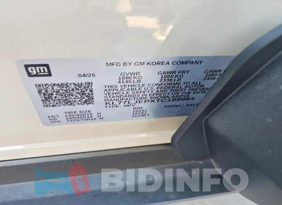 KL77LJEPXTC189984 Photo# 12