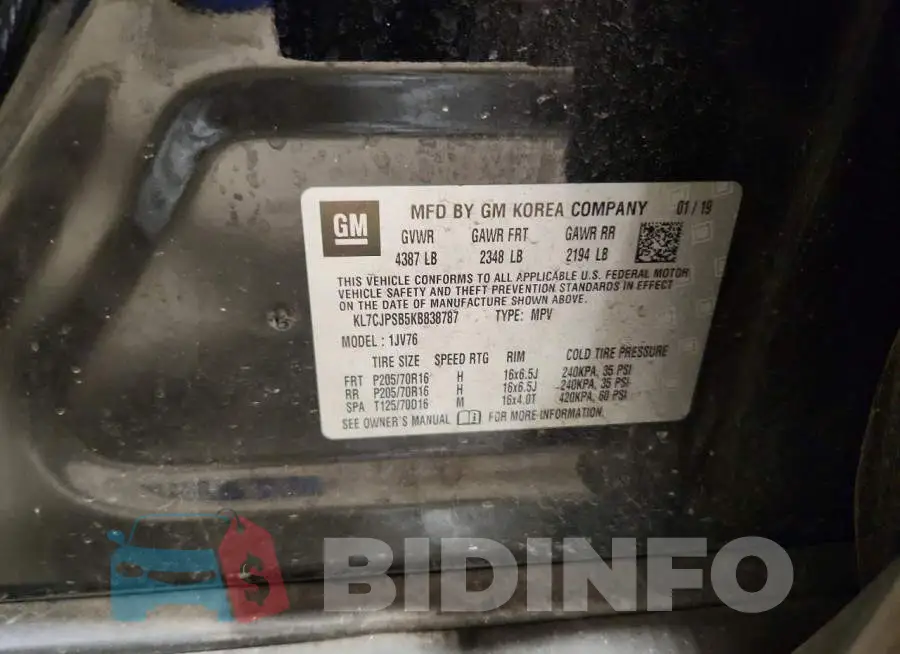 KL7CJPSB5KB838787 Photo# 13