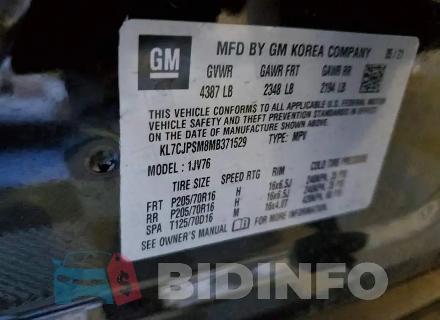KL7CJPSM8MB371529 Photo# 13