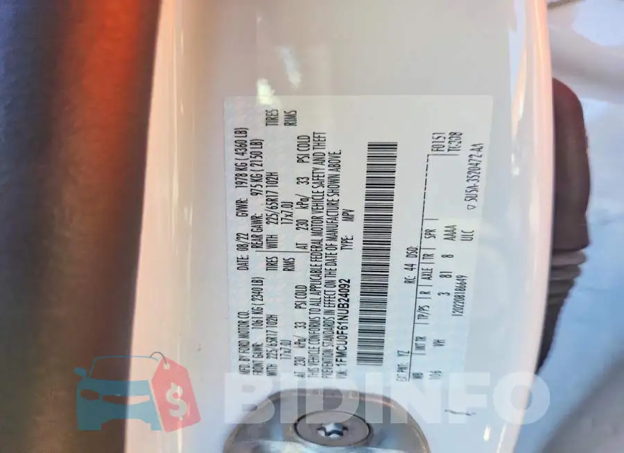 1FMCU0F61NUB24092 Photo# 13