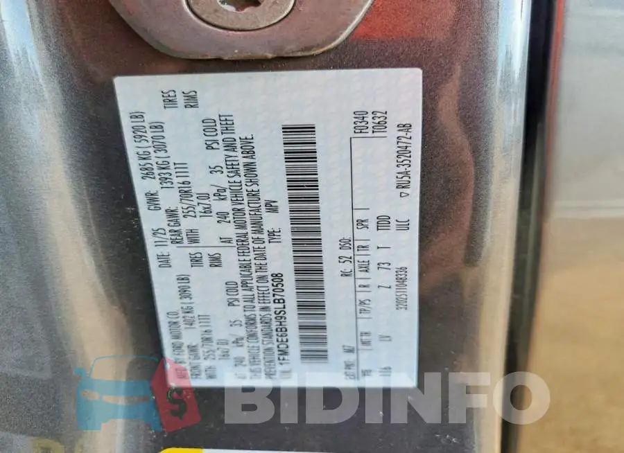 1FMDE6BH9SLB70508 Photo# 14