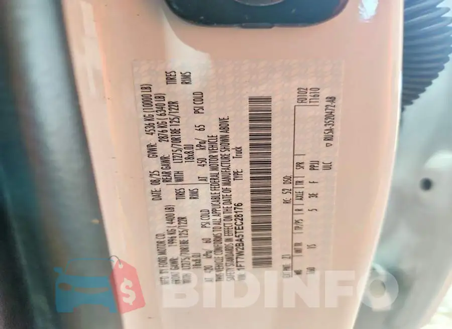 1FT7W2BA5TEC28176 Photo# 12