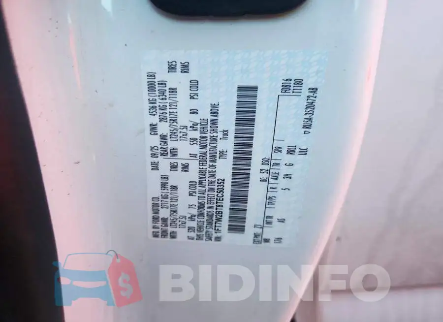 1FT7W2BT8TEC50352 Photo# 12