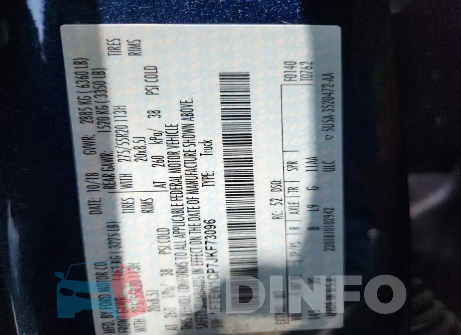 1FTEW1CP7JKF73096 Photo# 13