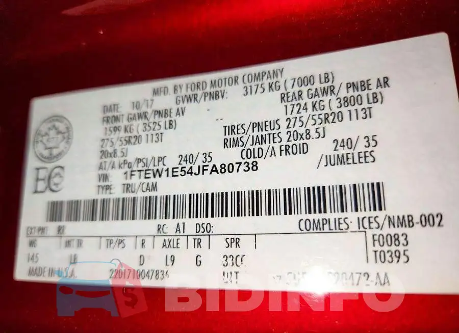 1FTEW1E54JFA80738 Photo# 12