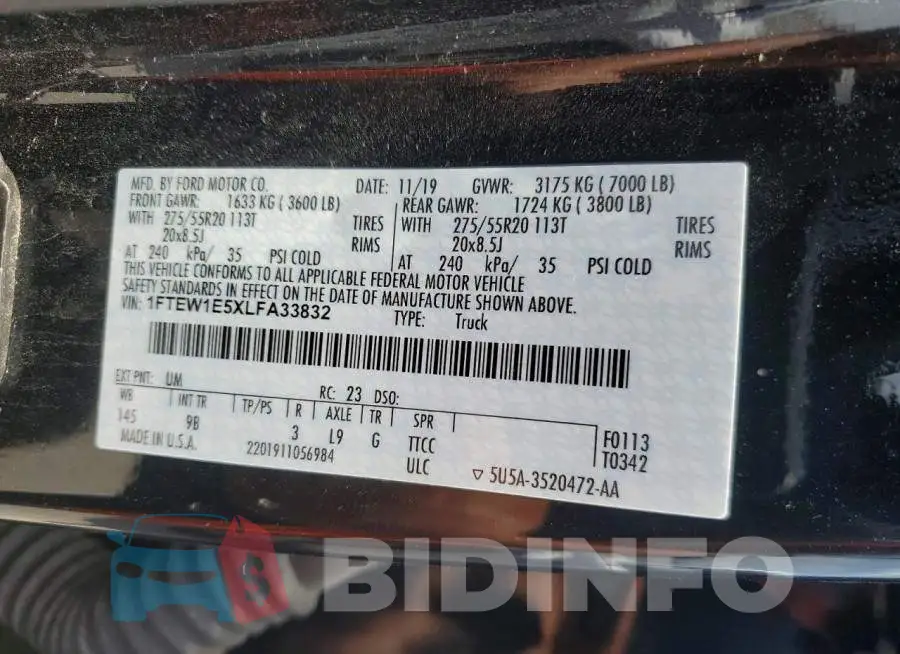 1FTEW1E5XLFA33832 Photo# 12