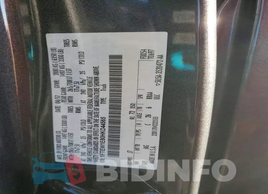 1FTEW1E80HKD44565 Photo# 13