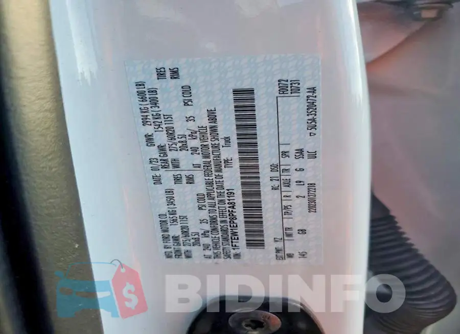 1FTEW1EP8PFA81191 Photo# 12