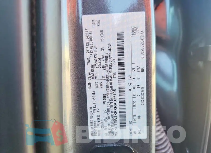 1FTEW2KPXRKD25105 Photo# 12