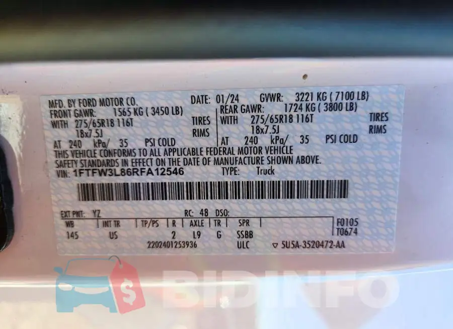 1FTFW3L86RFA12546 Photo# 12