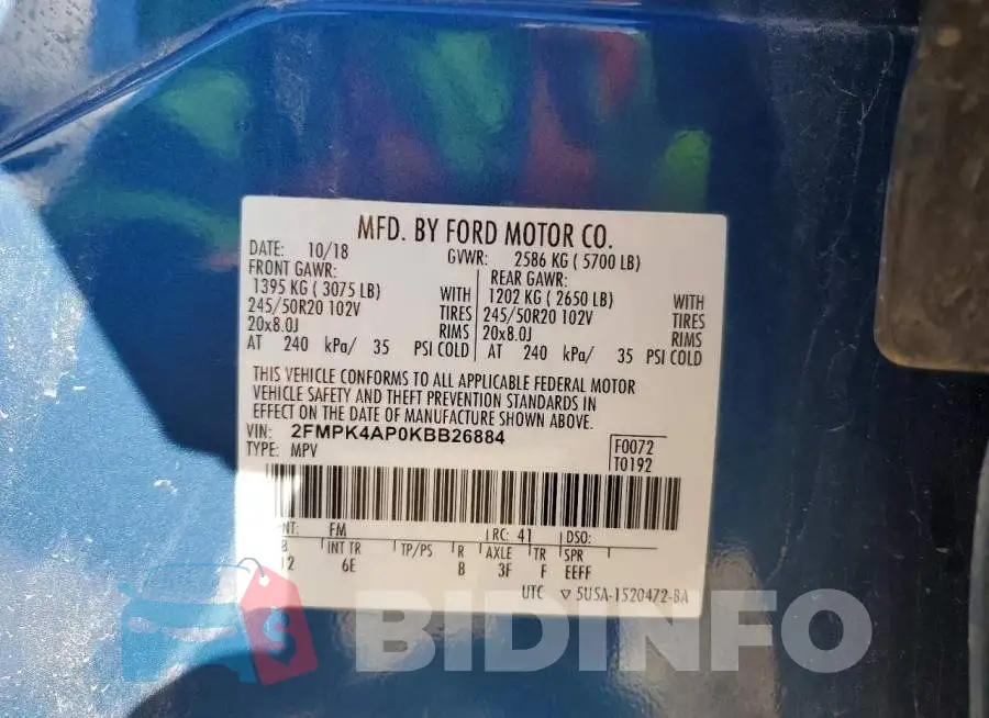 2FMPK4AP0KBB26884 Photo# 13