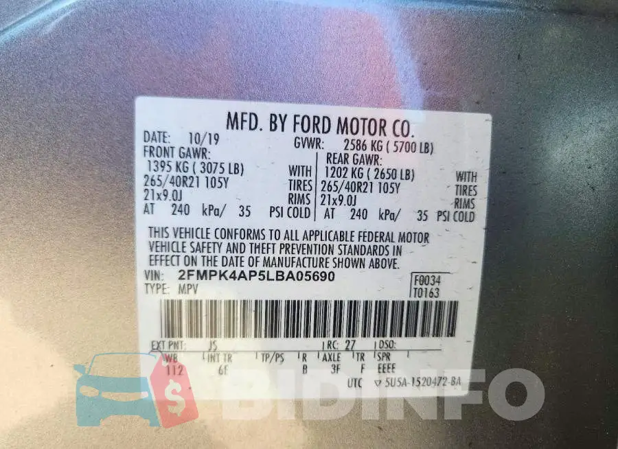 2FMPK4AP5LBA05690 Photo# 14