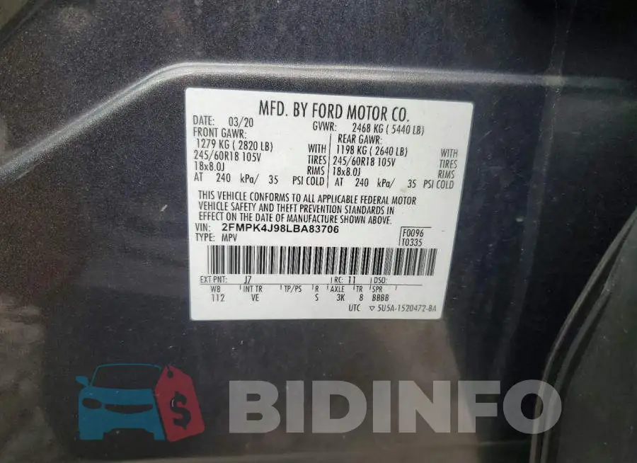 2FMPK4J98LBA83706 Photo# 13