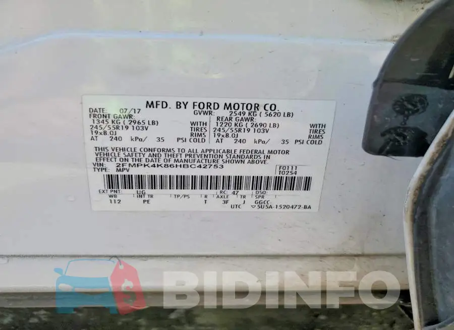 2FMPK4K86HBC42753 Photo# 13