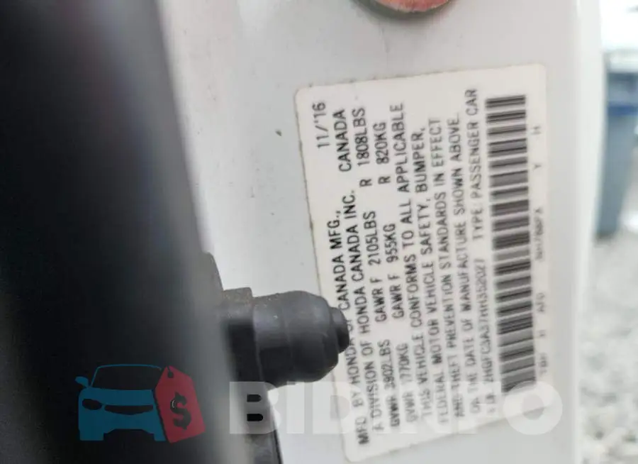 2HGFC3A37HH352027 Photo# 12