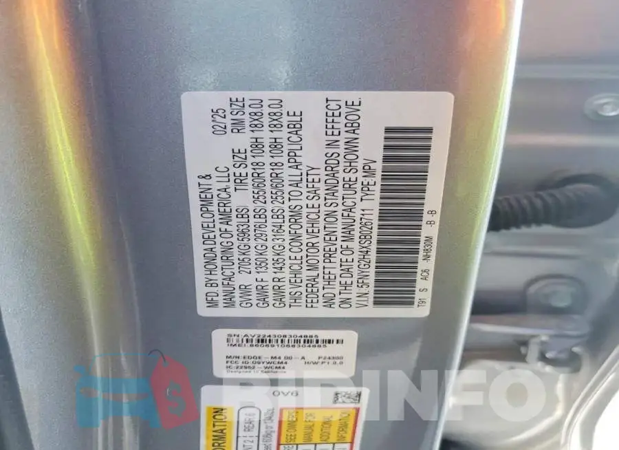 5FNYG2H4XSB026711 Photo# 13