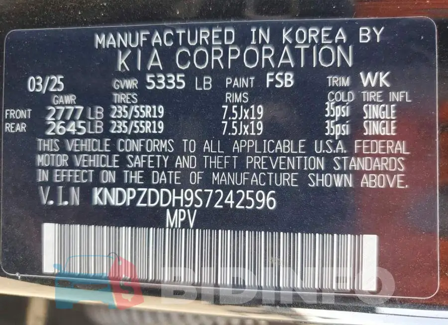 KNDPZDDH9S7242596 Photo# 13