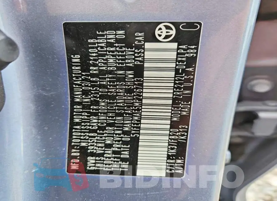 5YFEPMAE5MP226713 Photo# 13