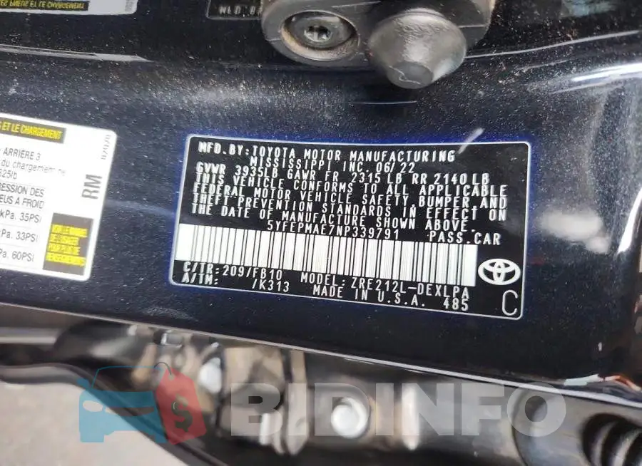5YFEPMAE7NP339791 Photo# 12