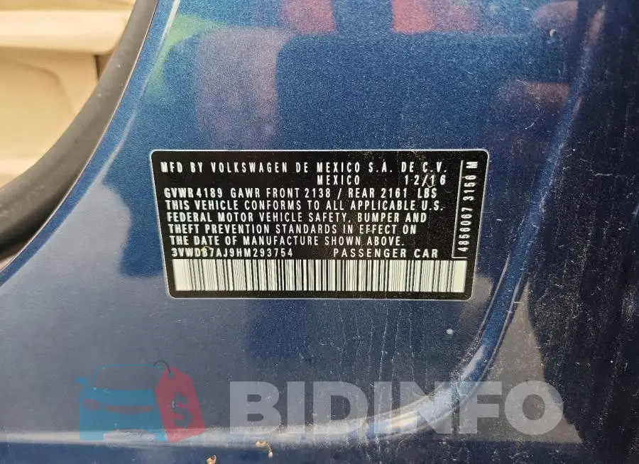3VWDB7AJ9HM293754 Photo# 12