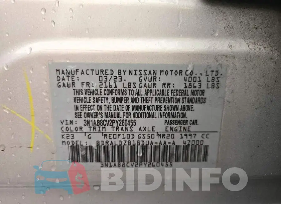 3N1AB8CV2PY260455 Photo# 13