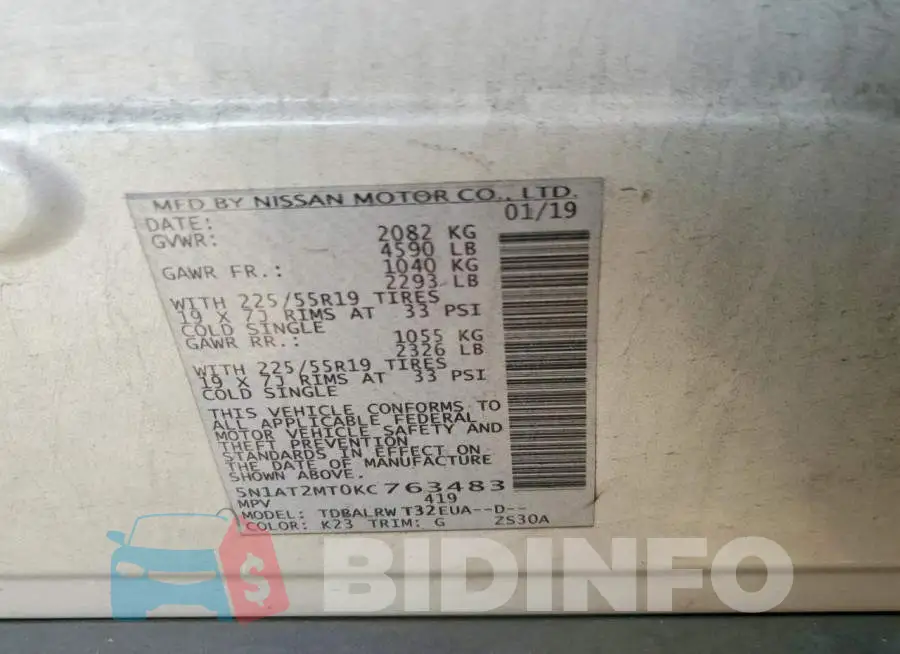 5N1AT2MT0KC763483 Photo# 12