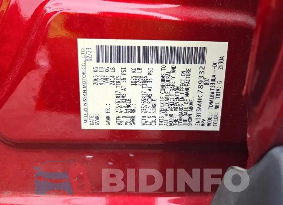 5N1BT3AA4PC789332 Photo# 13