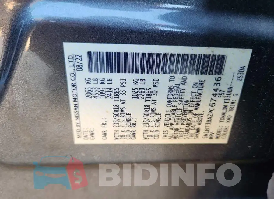 5N1BT3BA2PC674436 Photo# 14