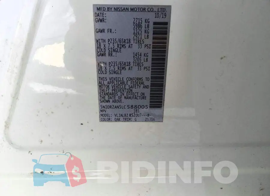 5N1DR2AN5LC588005 Photo# 13