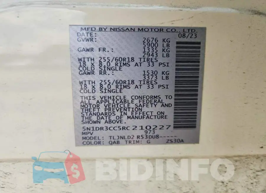 5N1DR3CC5RC210227 Photo# 13