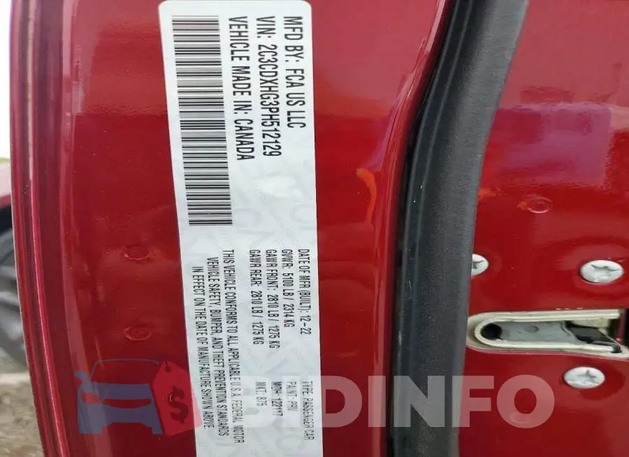 2C3CDXHG3PH512129 Photo# 12