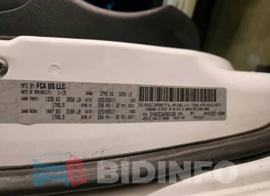 2C4RDGEGXKR631289 Photo# 13