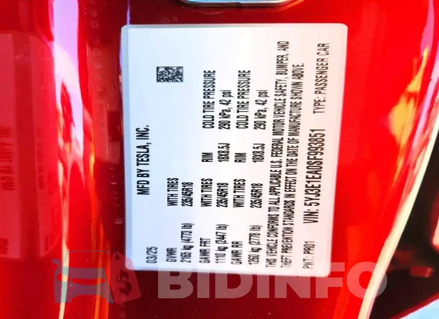 5YJ3E1EA0SF993851 Photo# 12