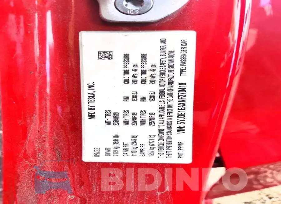 5YJ3E1EAXNF370418 Photo# 13