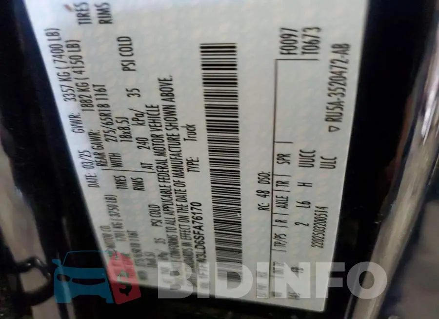 1FTFW3LD6SFA76170 Photo# 12