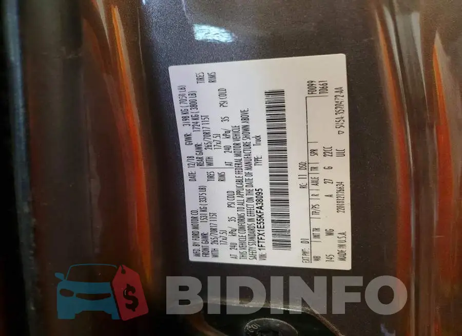 1FTFX1E55KFA38095 Photo# 12