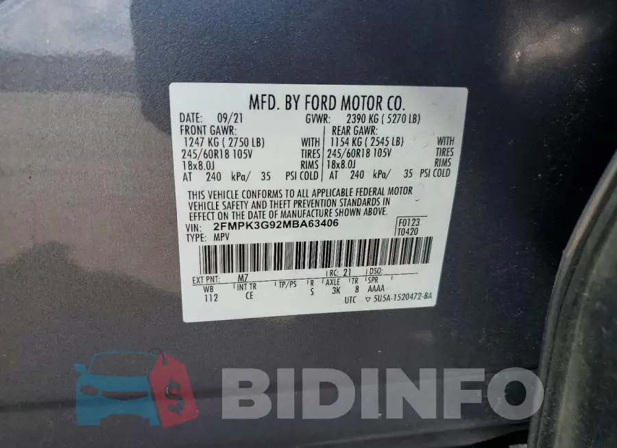 2FMPK3G92MBA63406 Photo# 13