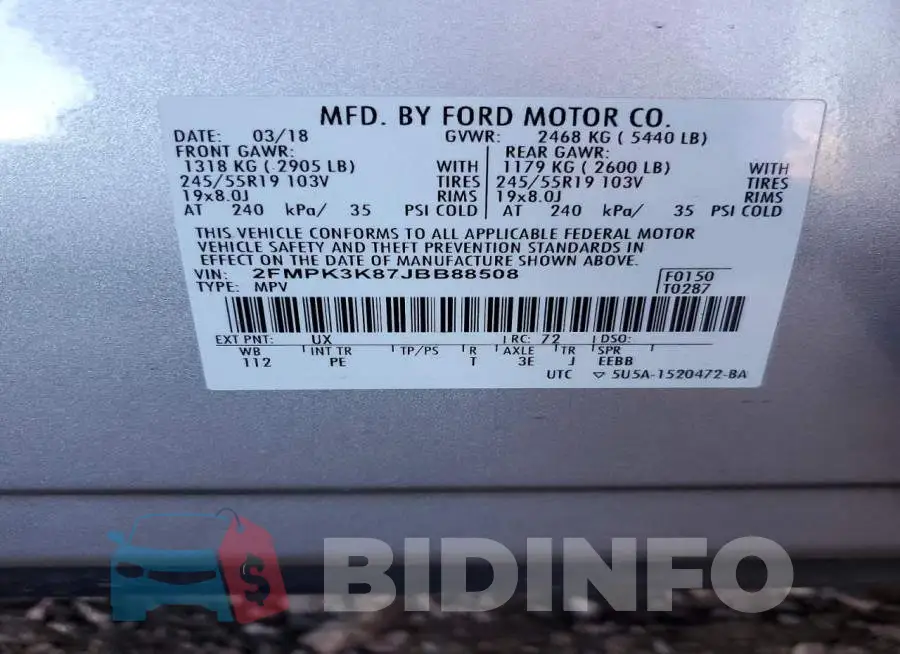 2FMPK3K87JBB88508 Photo# 13