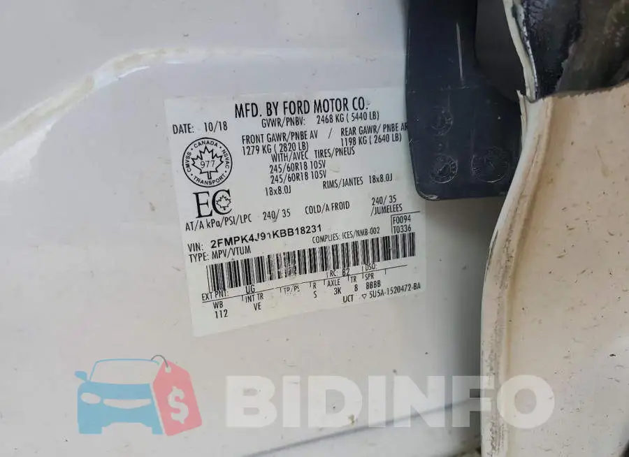 2FMPK4J91KBB18231 Photo# 13