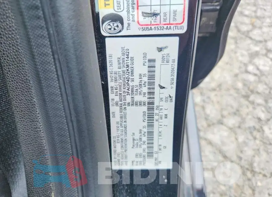 3FADP4DJ2KM114420 Photo# 12