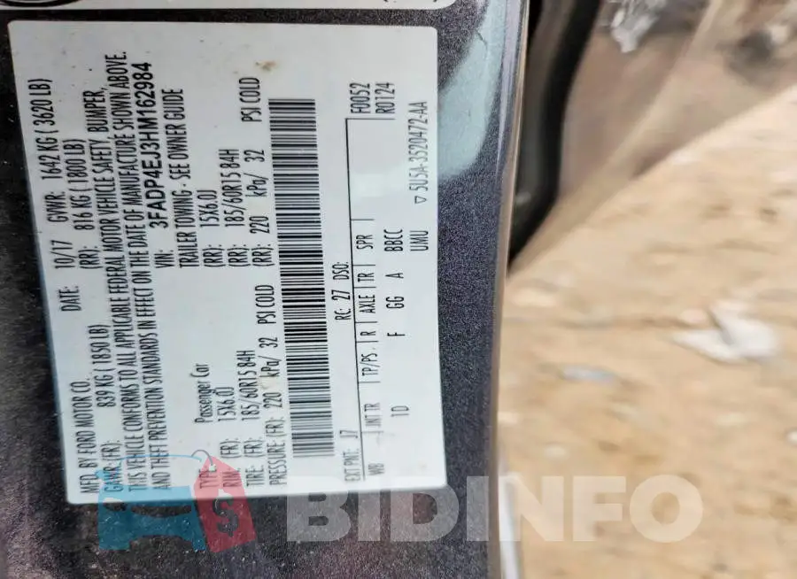 3FADP4EJ3HM162984 Photo# 14