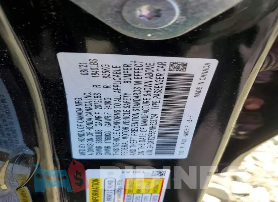 2HGFE2F55NH523724 Photo# 13
