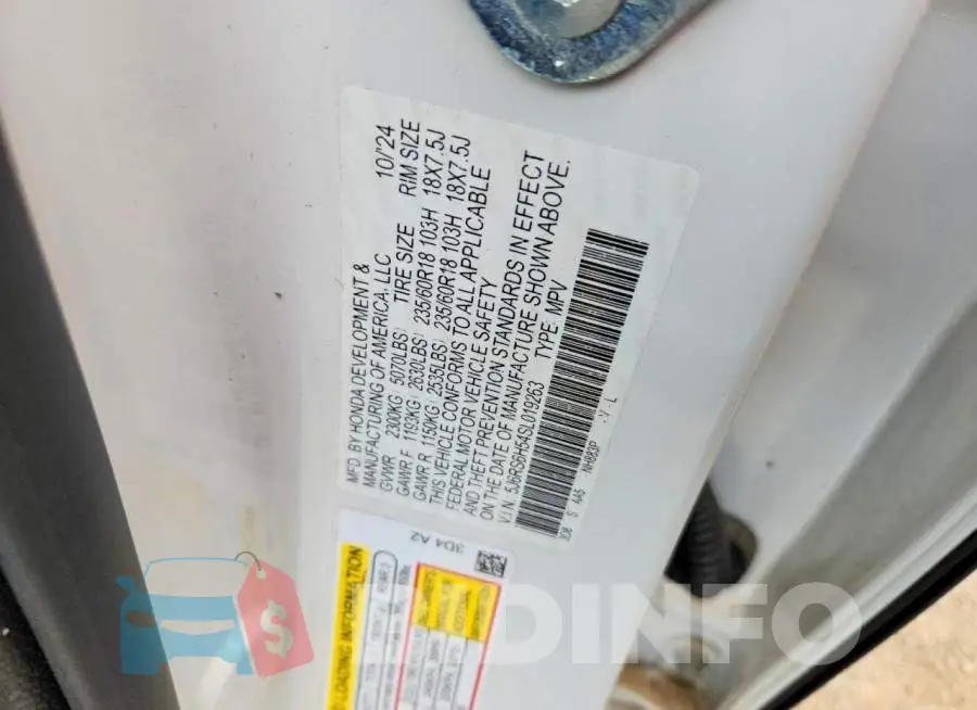 5J6RS6H54SL019263 Photo# 12