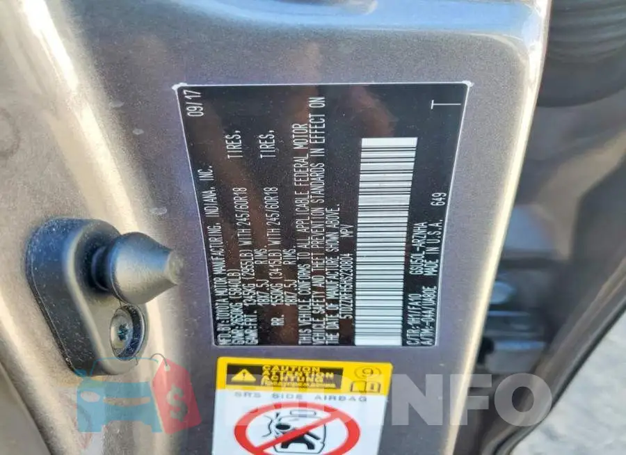 5TDZZRFH5HS230804 Photo# 14